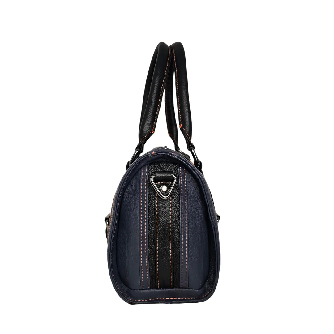 Women's Gulf Leather Pop-the-Clutch Handbag in Navy