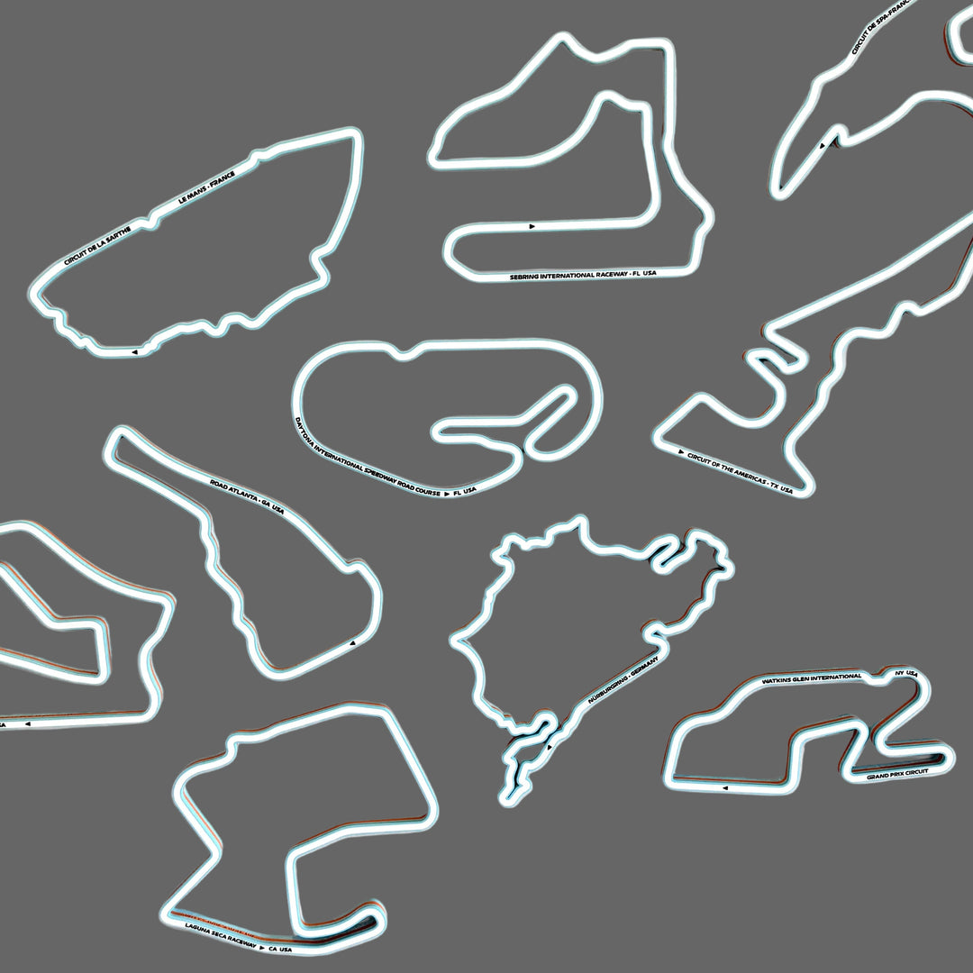 Track Maps - set of 5 in Gulf Blue