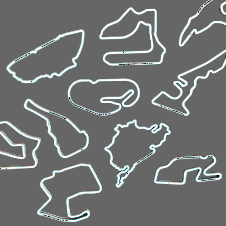 Track Maps - set of 5 in Gulf Blue