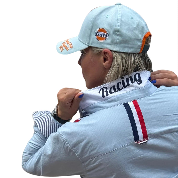 Gulf Racing Button-Up Shirt in Gulf Blue