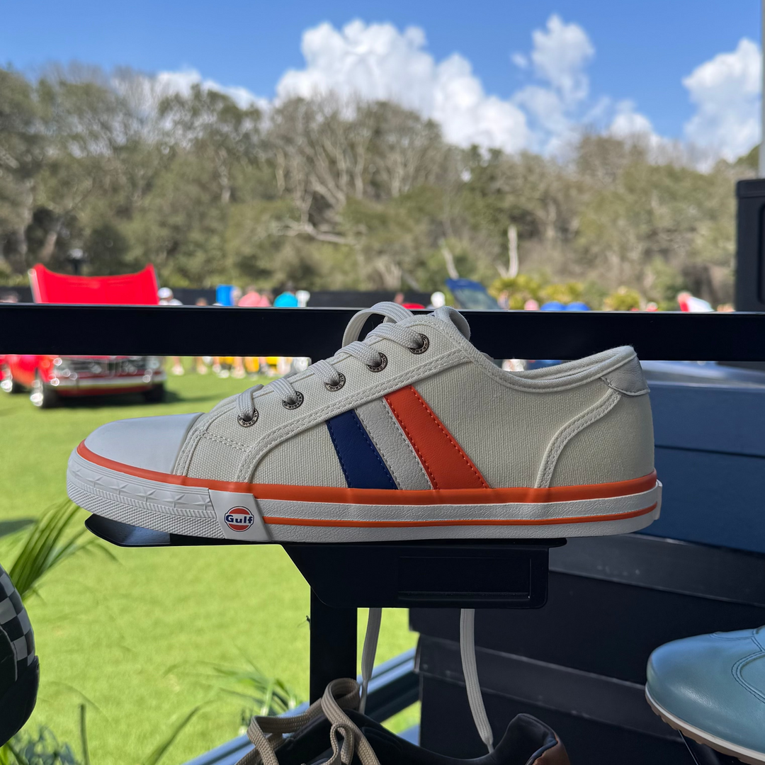 Women's Gulf Low-Top Canvas Sneakers in Cream Striped