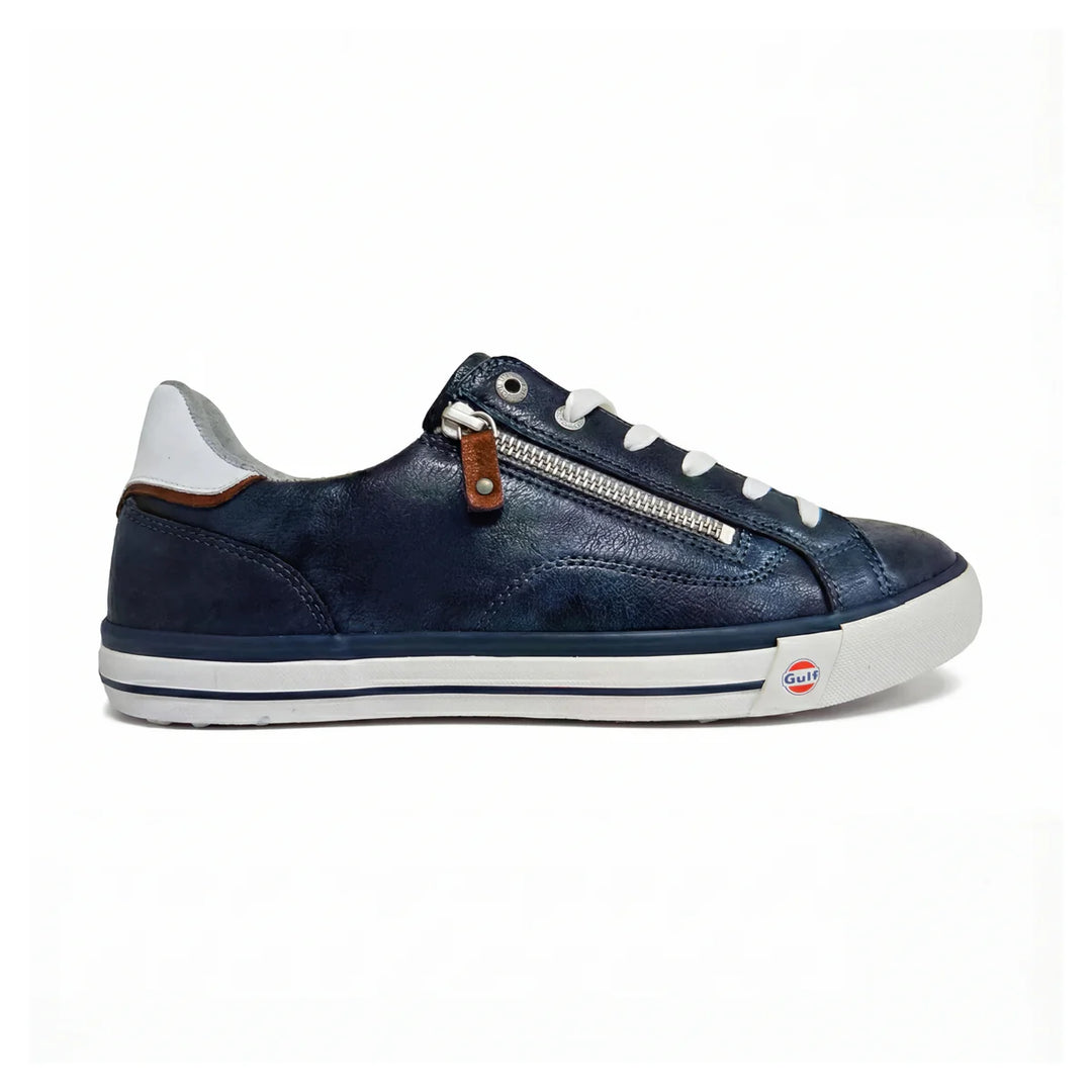 Men's Gulf Low-Top Zip Sneakers in Indigo
