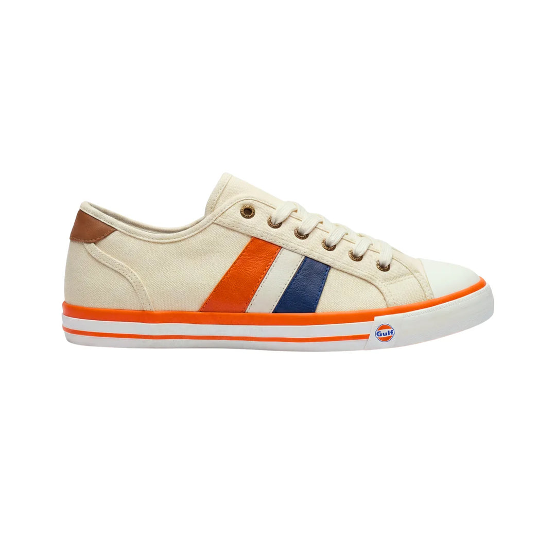 Men’s Gulf Low-Top Canvas Sneakers in Cream Striped