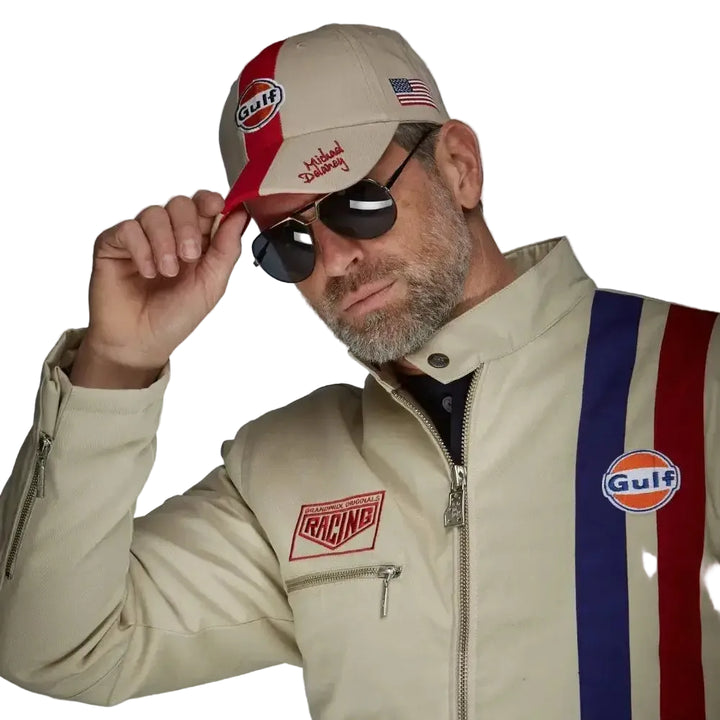 Gulf Roadmaster Cotton Bomber Jacket in Sand