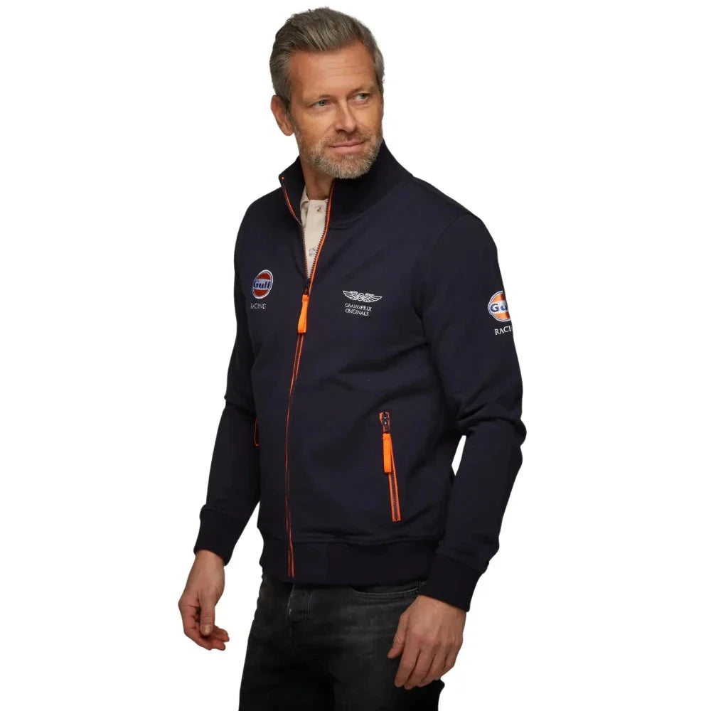 Men's Gulf Raceway Cotton Zip Jacket in Navy