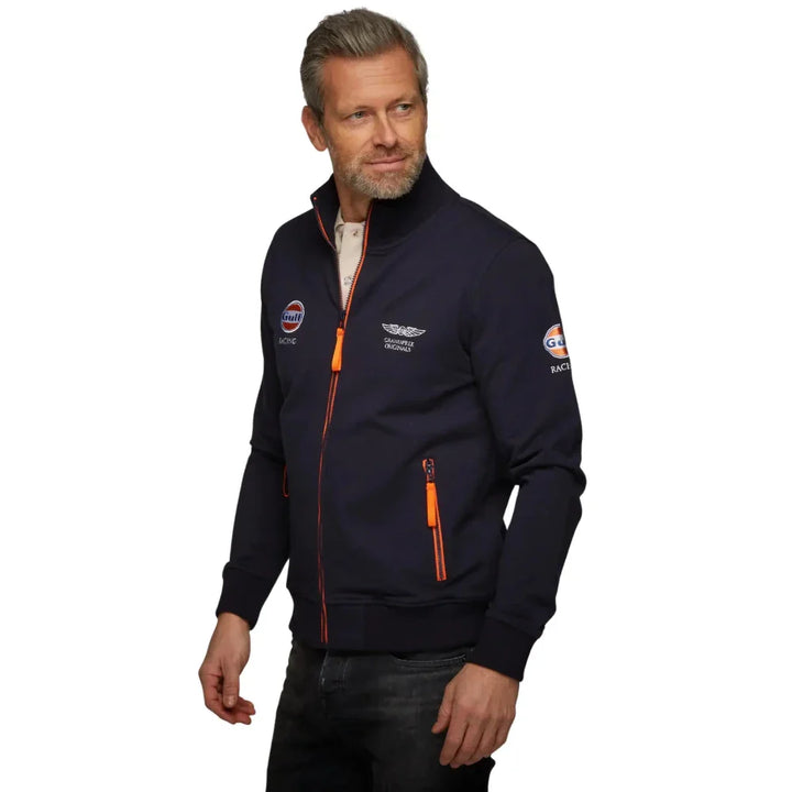 Men's Gulf Raceway Cotton Zip Jacket in Navy