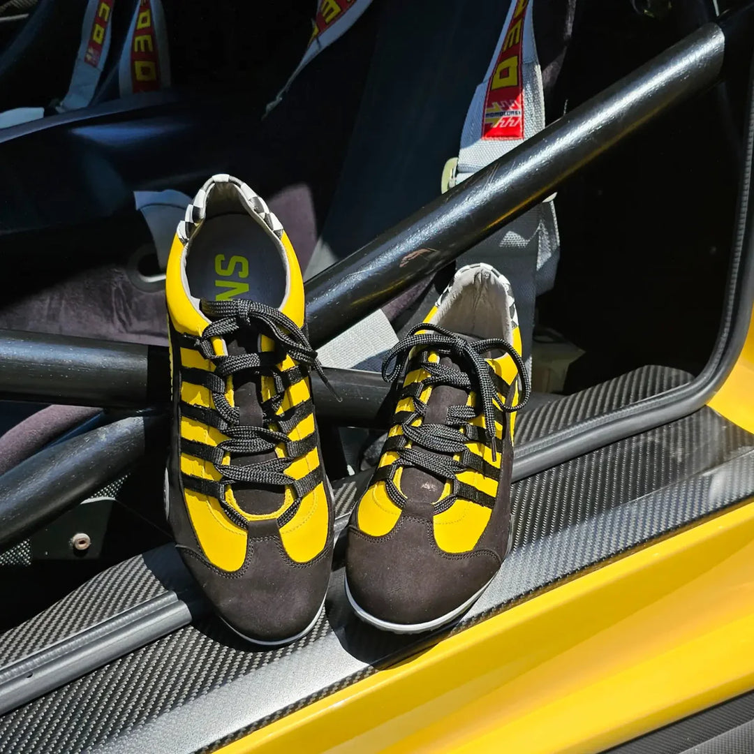 Men's Racing Sneaker in High-Octane Yellow