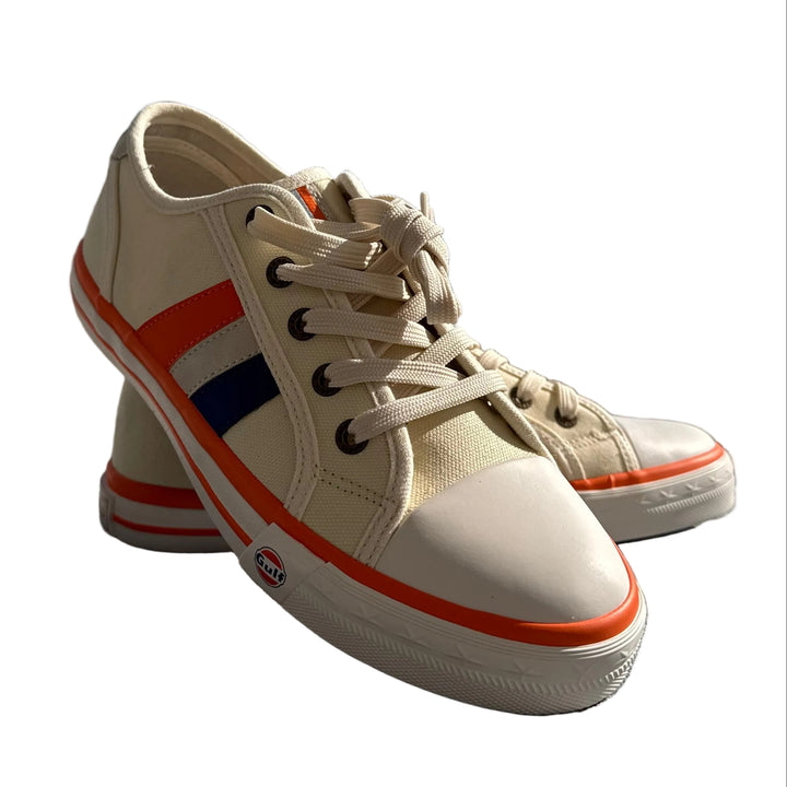Women's Gulf Low-Top Canvas Sneakers in Cream Striped