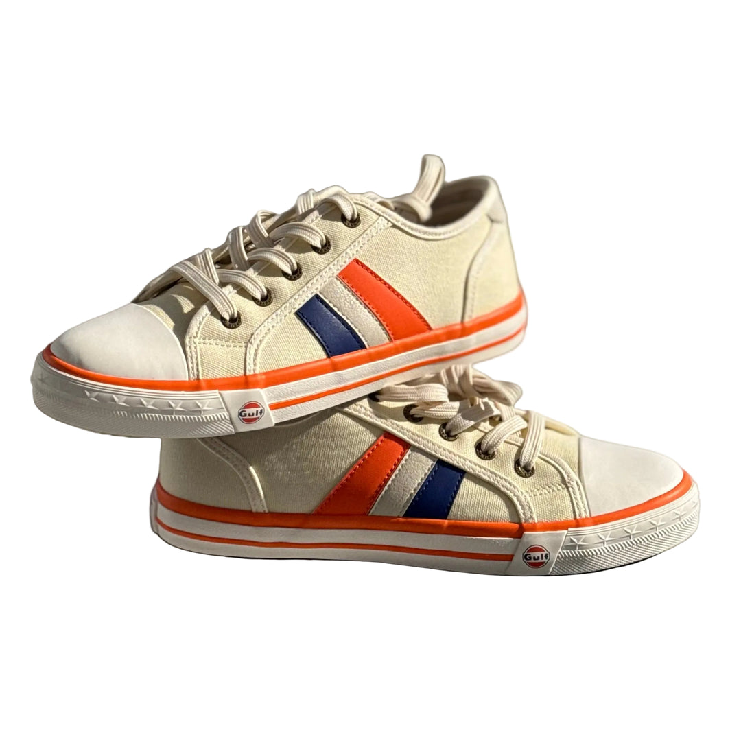 Women's Gulf Low-Top Canvas Sneakers in Cream Striped