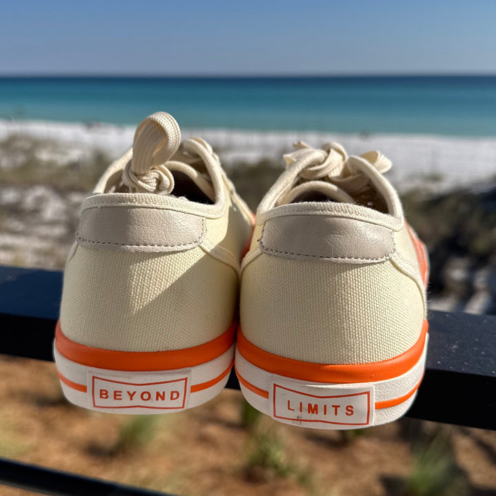 Women's Gulf Low-Top Canvas Sneakers in Cream Striped