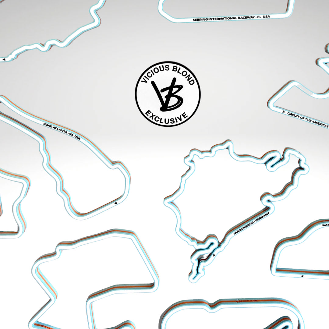 Track Maps - set of 3 in Gulf Blue