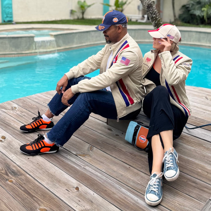 Gulf Roadmaster Cotton Bomber Jacket in Sand