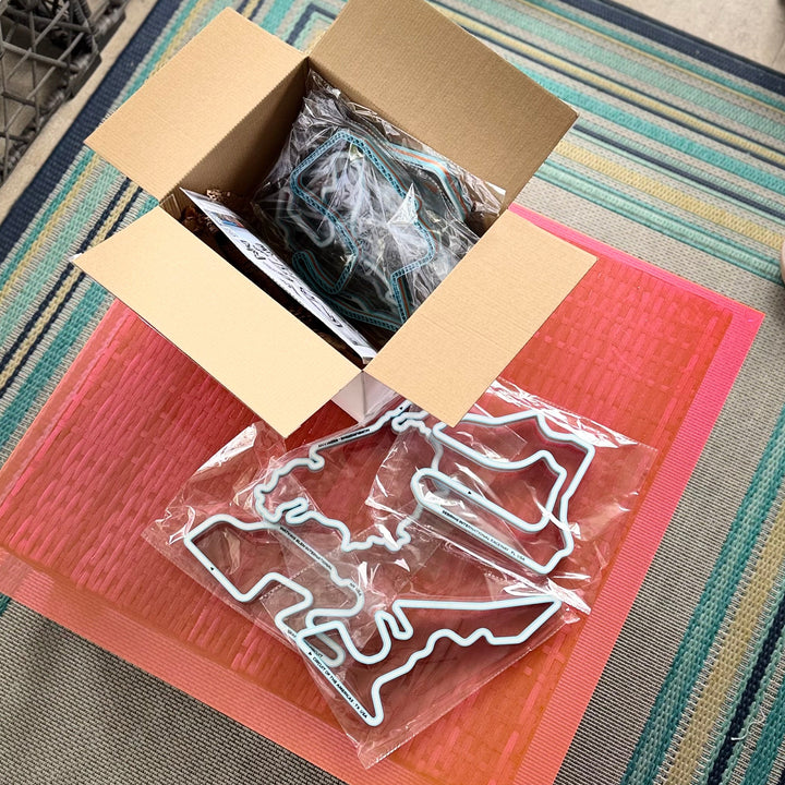 Track Maps - set of 5 in Gulf Blue