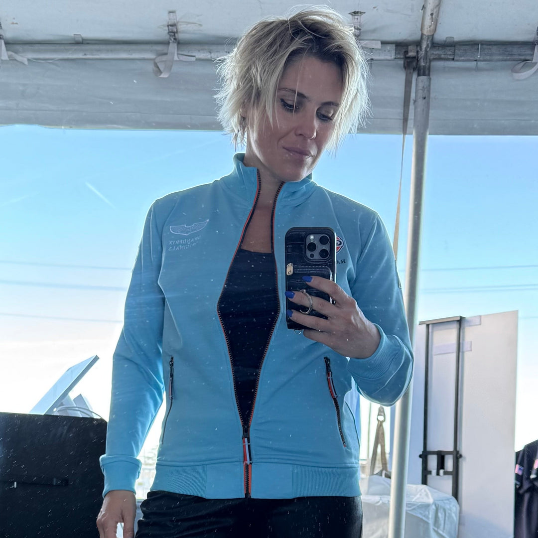**NEW** Women's Gulf Raceway Cotton Zip Jacket in Gulf Blue
