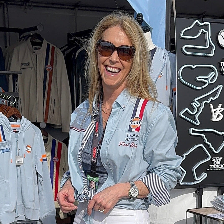 Gulf Racing Button-Up Shirt in Gulf Blue
