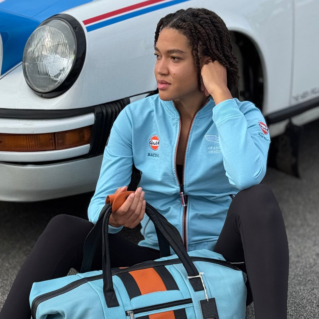 Women's Gulf Raceway Cotton Zip Jacket in Gulf Blue