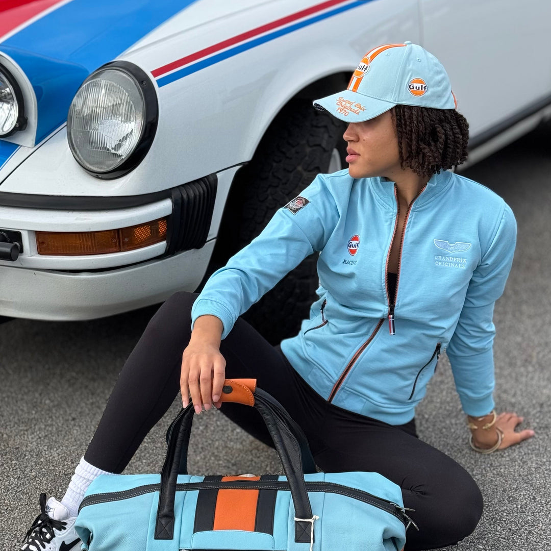 Women's Gulf Raceway Cotton Zip Jacket in Gulf Blue