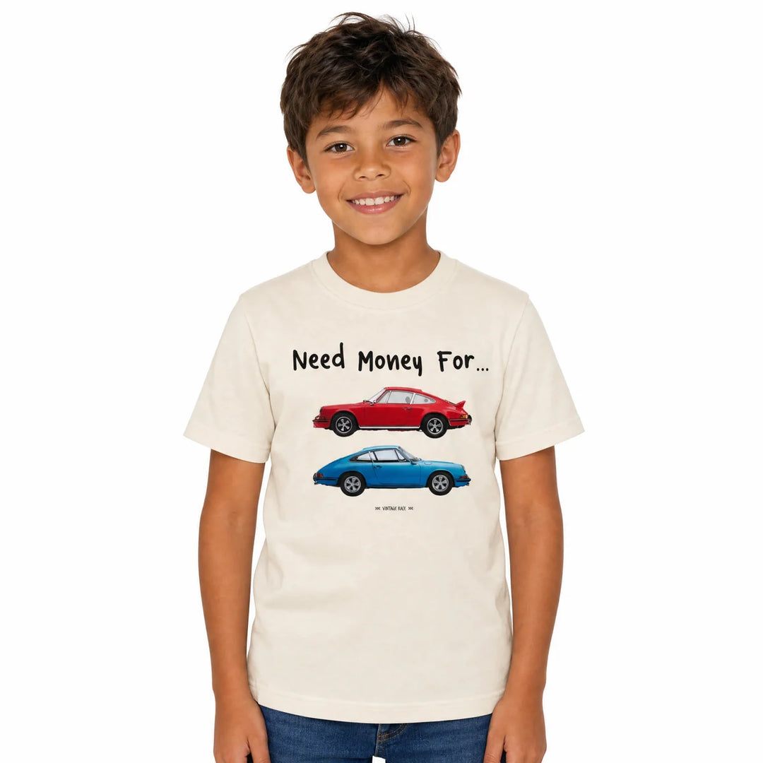 Kids Need Money for Cars T-Shirt in Cream