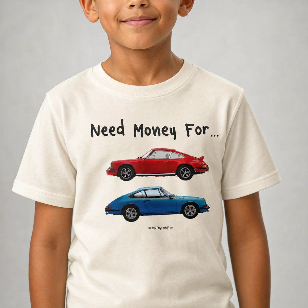 Kids Need Money for Cars T-Shirt in Cream