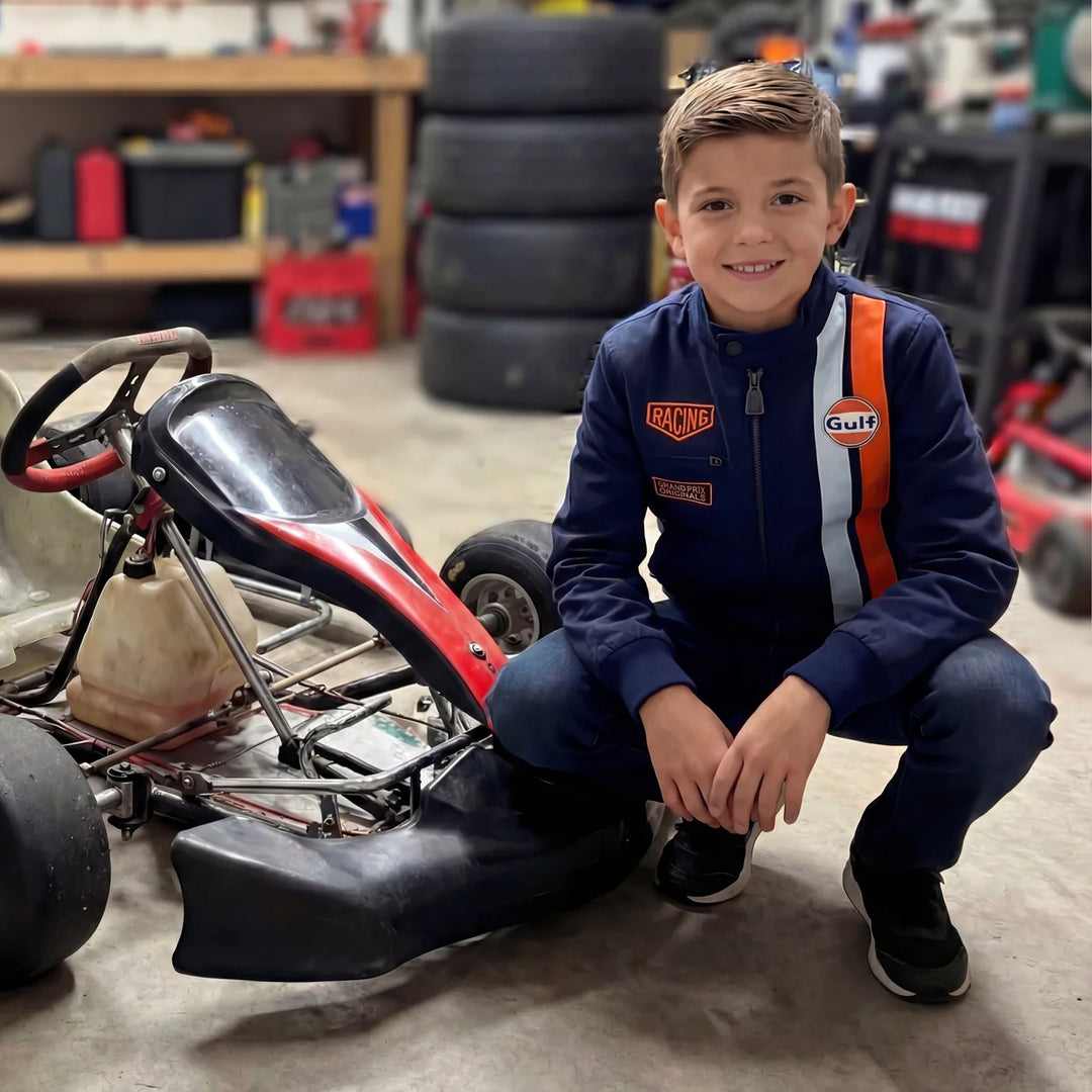 Kids Gulf Roadmaster Bomber Jacket in Navy