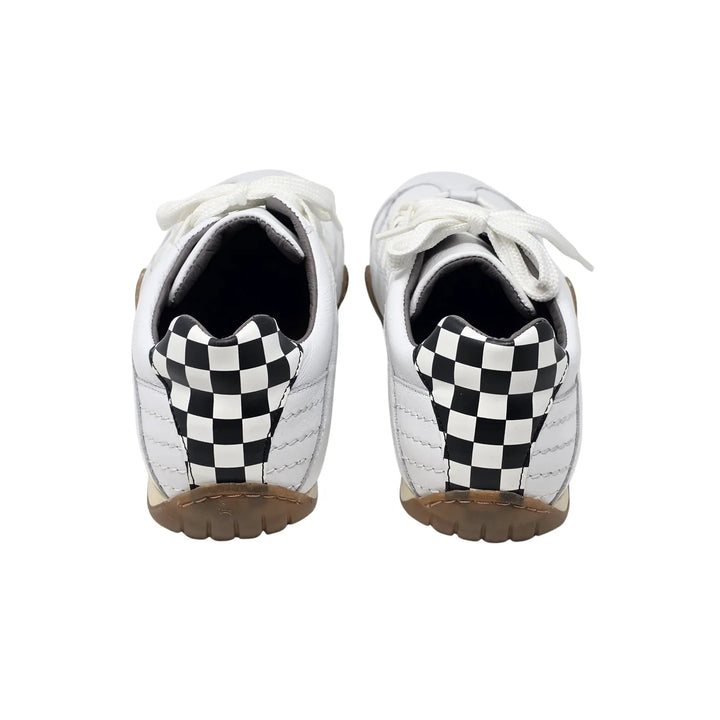 Women's Racing Sneaker in White v2 with Natural Sole