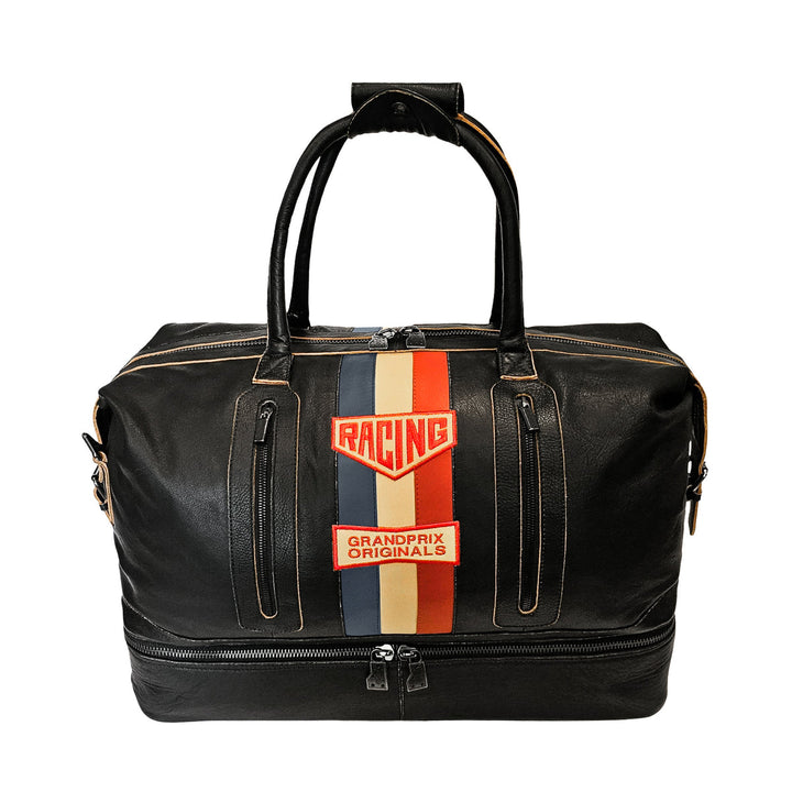 Vintage Leather Track Sport Dual-Compartment Bag