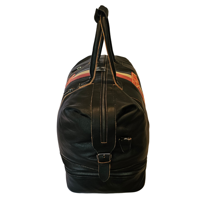 Vintage Leather Track Sport Dual-Compartment Bag