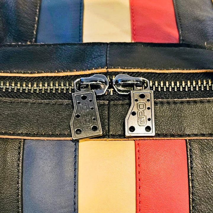 Vintage Leather Track Sport Dual-Compartment Bag