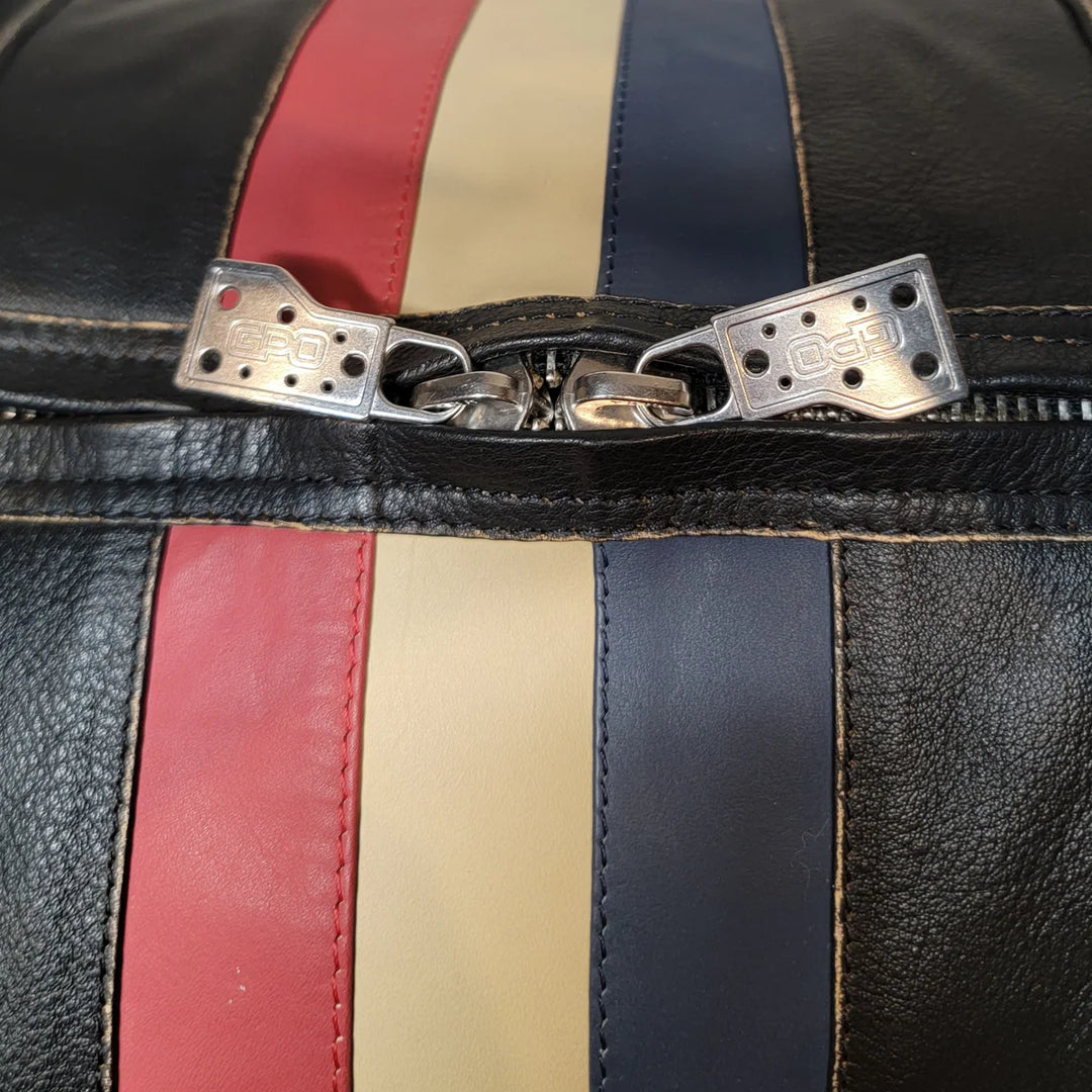 Vintage Leather Track Sport Dual-Compartment Bag