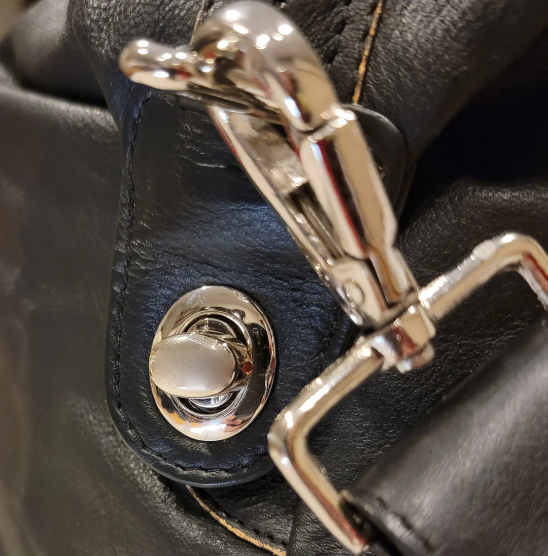 Vintage Leather Track Sport Dual-Compartment Bag