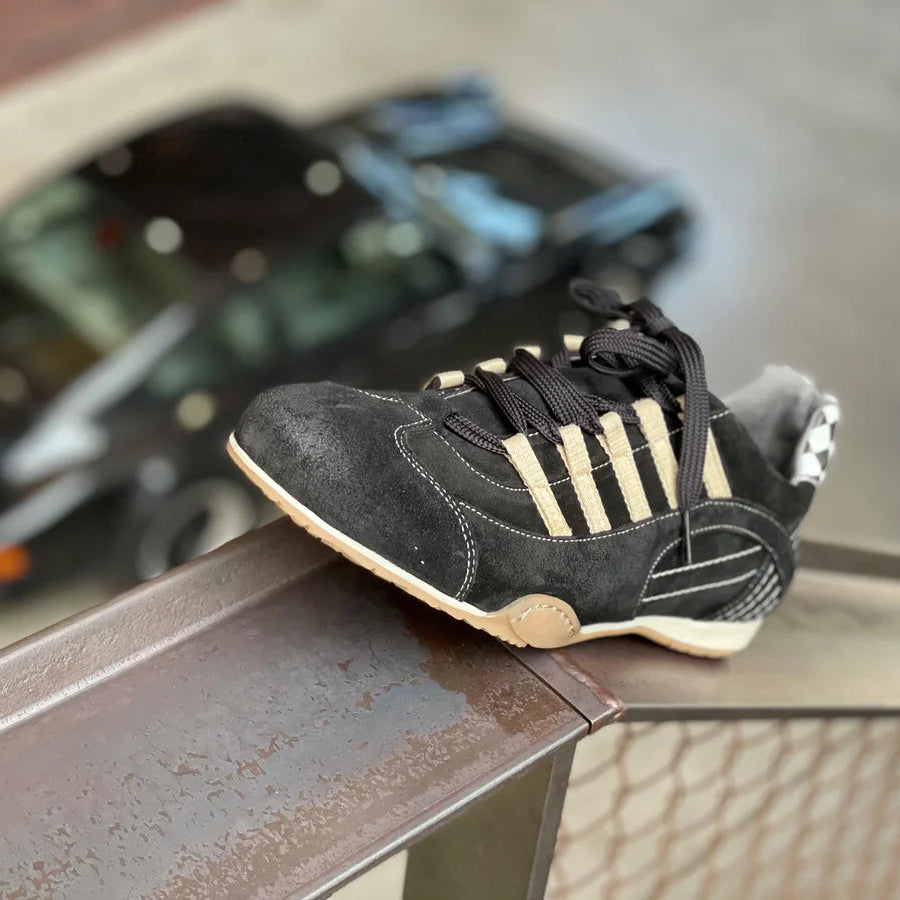 Men's Racing Sneaker in Black & Gold
