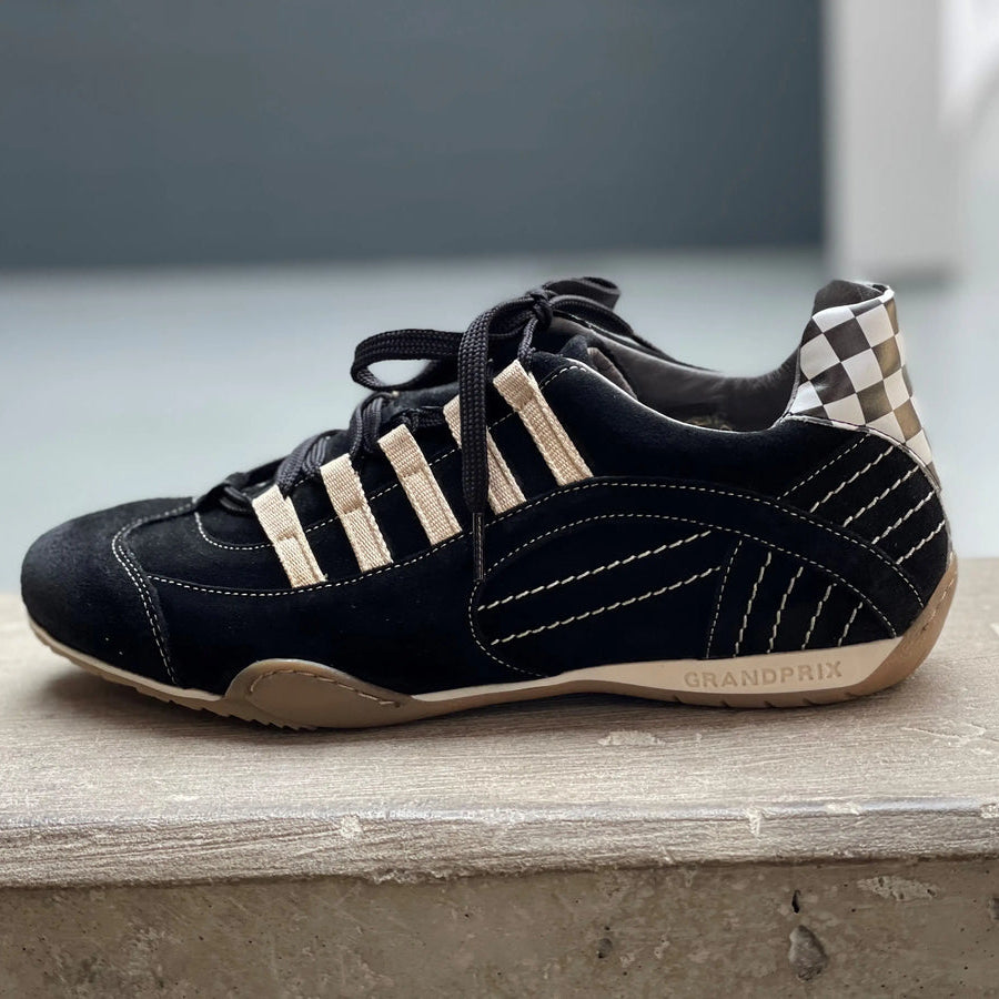 Men's Racing Sneaker in Black & Gold
