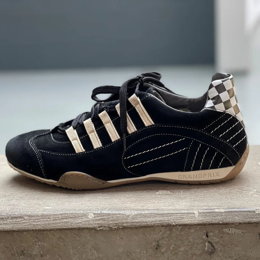 Men's Racing Sneaker in Black & Gold
