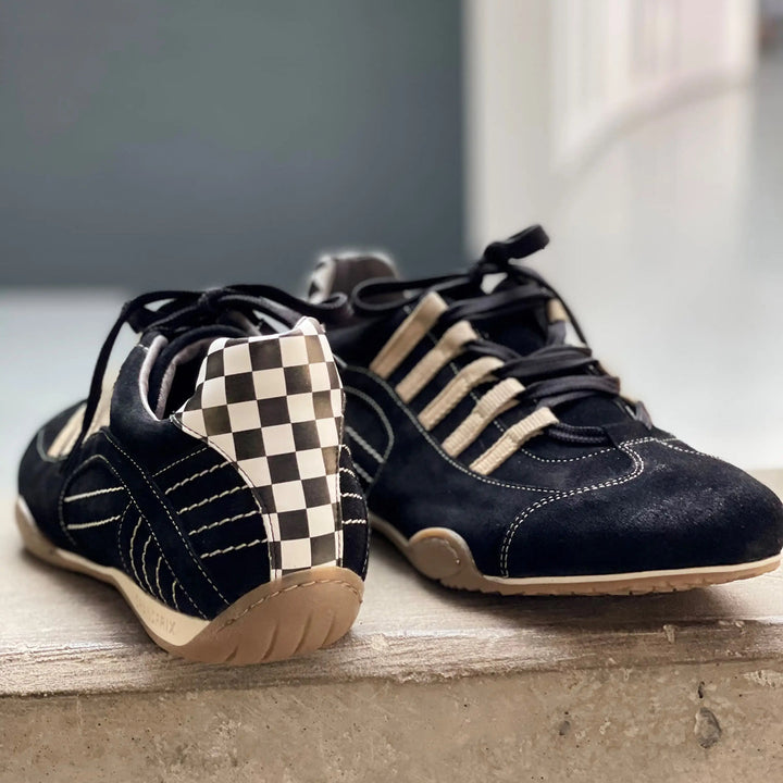 Men's Racing Sneaker in Black & Gold