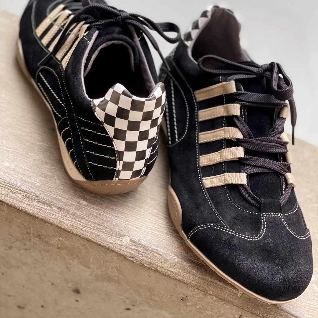 Men's Racing Sneaker in Black & Gold