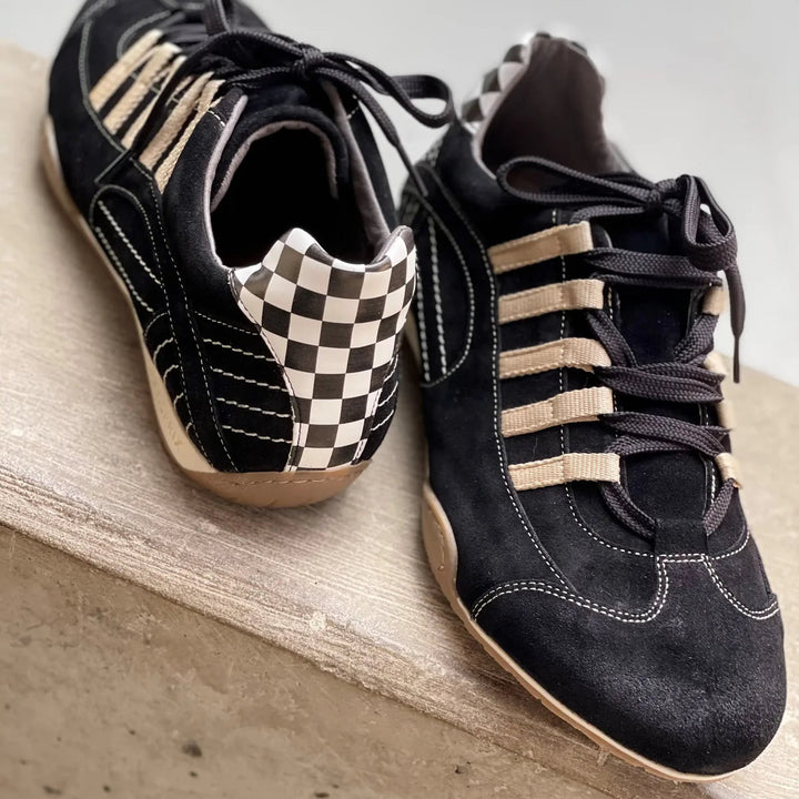 Men's Racing Sneaker in Black & Gold