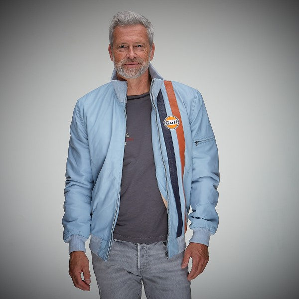 **NEW** Gulf Roadmaster Lambskin Leather Jacket in Light Blue