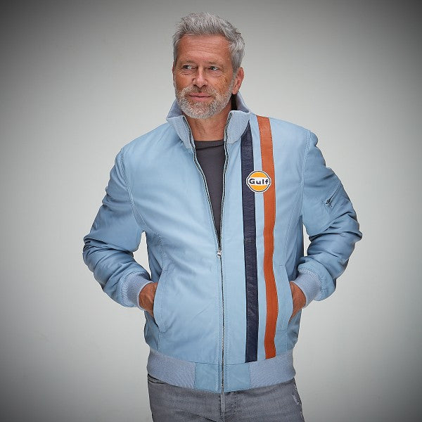 **NEW** Gulf Roadmaster Lambskin Leather Jacket in Light Blue