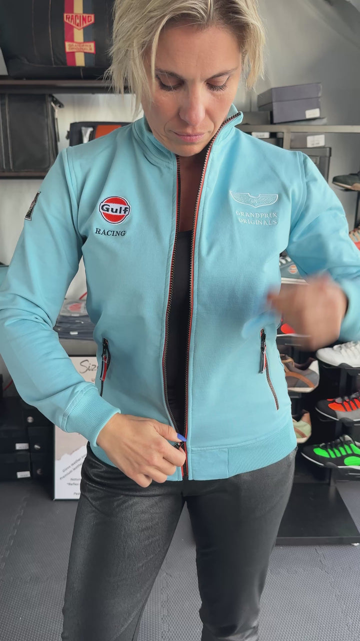 **NEW** Women's Gulf Raceway Cotton Zip Jacket in Gulf Blue