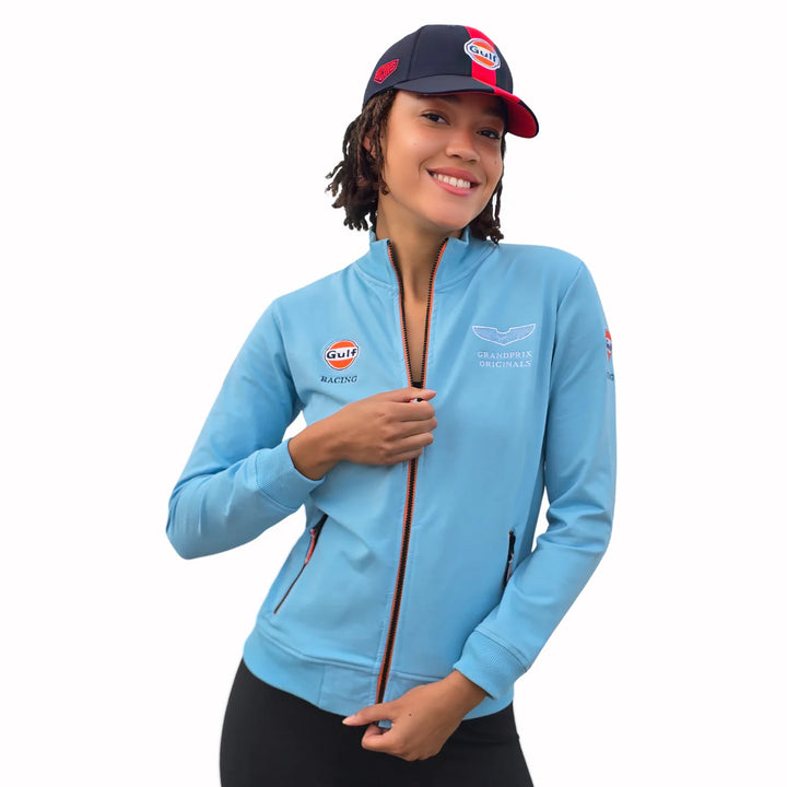 **NEW** Women's Gulf Raceway Cotton Zip Jacket in Gulf Blue